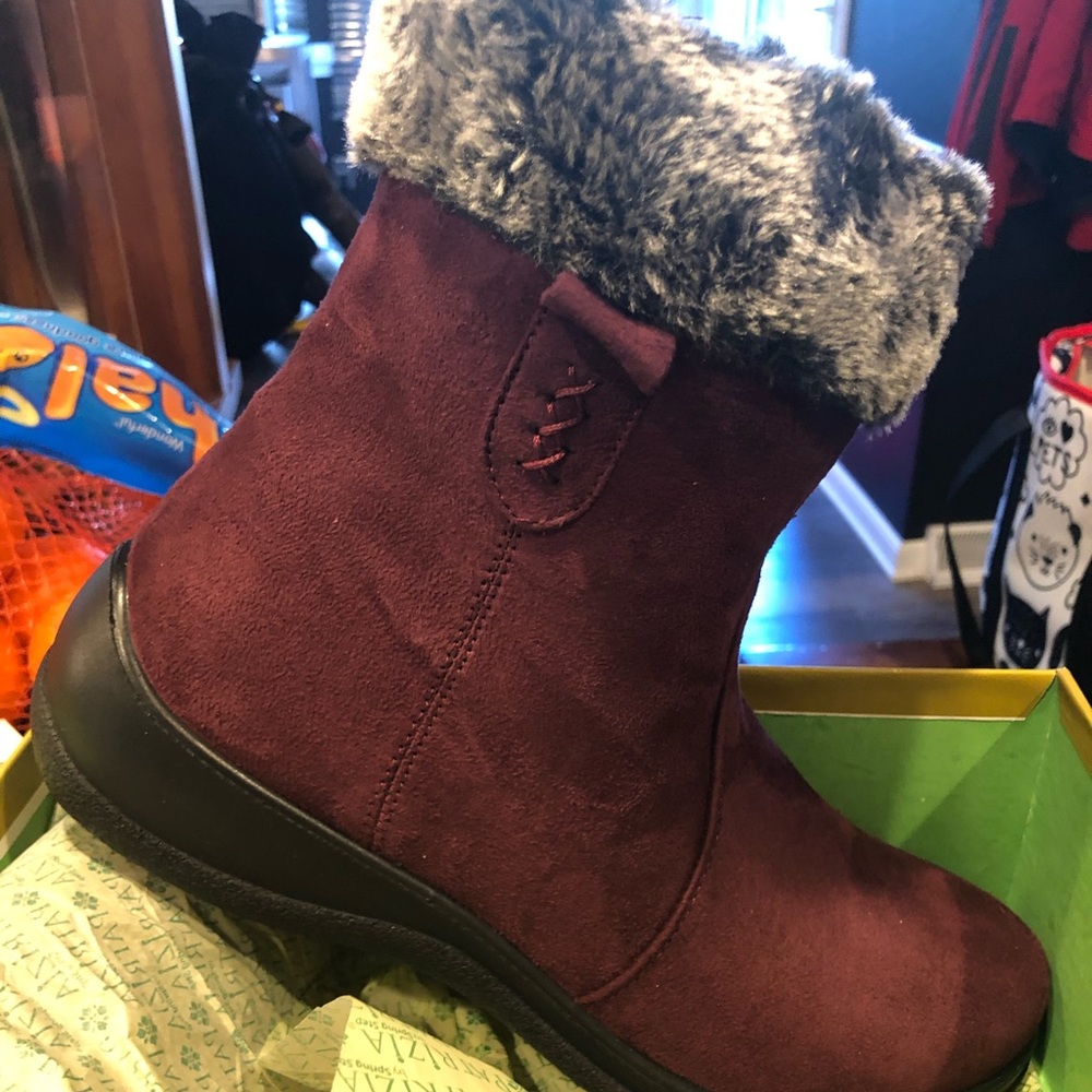 Magenta Side Zipper Boots